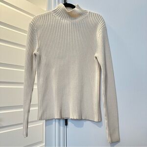 Polo by Ralph Lauren Cream Ribbed Turtleneck Sweater Size Large